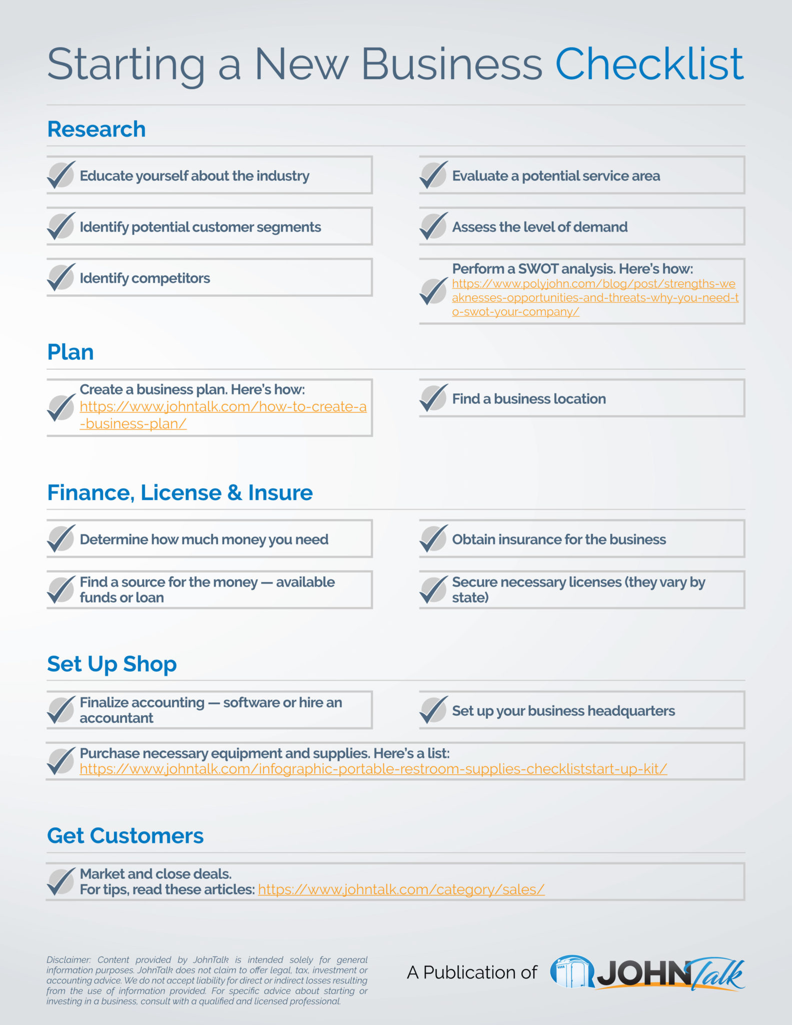 INFOGRAPHIC: Starting a New Business Checklist JohnTalk